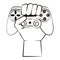 Hand holding modern gamepad