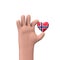 Hand holding a norway flag heart. Community togetherness concept. 3D Rendering