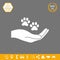 Hand holding paw symbol. Animal protection . Graphic elements for your design