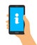 Hand Holding Phone Information Icon