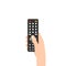 Hand holding remote control