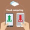 Hand holding smartphone, cloud computing ,