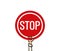 A hand holding a stop sign. Vector illustration