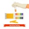 Hand holding test tube with pH indicator