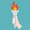 Hand holding Torch symbol