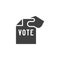 Hand holding vote paper vector icon