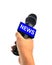 Hand Holding Wireless News Microphone