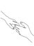 Hand holdings line art illustration