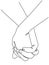 Hand holdings line art illustration