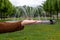 hand holds a fountain with water