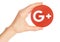 Hand holds Google plus icon