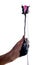 Hand holing pink rose with balck paint l