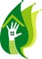 Hand home ecology logo