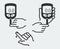 Hand home glucose meter silhouettes illustration