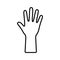hand, human icon. Line, outline symbol