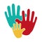 Hand human silhouette colors community icon