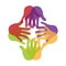 Hand human silhouette colors community icon