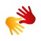 Hand human silhouette colors community icon