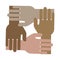 Hand icon as a symbol of teamwork. Flat image of unity and cooperation