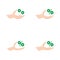 Hand icon, discount concept, percentage, vector illustration