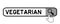Hand icon over magnifier to find vegetarian in search banner on white background