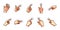 hand icon pointer, finger points, hands gestures. vector