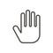 Hand icon vector. Line stop symbol.