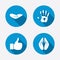 Hand icons. Like thumb up and insurance symbols