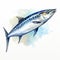 Hand-illustrated Mackerel Fish: Explosive Pigmentation And Dynamic Pose