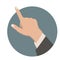 Hand index finger pointing up, vector illustration