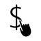 Hand indexing dollar symbol silhouette style icon