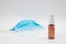 Hand inject gel alcohol in disinfect on white background