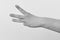 Hand isolated on light grey background, copy space. Count down and numbers concept. Male hand shows three fingers.