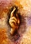 Hand of Jesus Christ in symbolic gesture. Detail from my own reproduction of Leonardo DaVinci painting Saviour of the