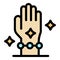 Hand with jewelry icon color outline vector