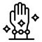 Hand with jewelry icon, outline style