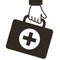 Hand keep virus first aid help kit box icon