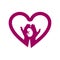 Hand with kidney in heart icon logo. Concept of love your kidneys