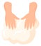 Hand kneading dough. Baking pastry preparation icon