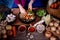 Hand of Korean woman, she making Kimchi