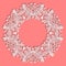 Hand lace Napkin. Beautiful elegant vintage knitted lacy napkin. Table decoration or wedding invitation. Round lace pattern. Decor
