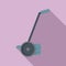 Hand lawn mower icon, flat style