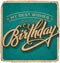 Hand-lettered vintage birthday card (vector)