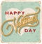 Hand-lettered vintage valentines card (vector)