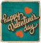 Hand-lettered vintage valentines card (vector)