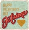 Hand-lettered vintage valentines card (vector)