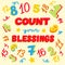 Hand lettering with Bible Quote Count your blessings with numbers