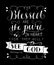 Hand lettering with bible verse Blessed are the pure in heart, for they will see God. Beatitudes