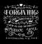Hand lettering with bible verse Forgiving one another even as God in Christ forgave you on black background