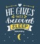 Hand lettering with bible verse He gives His beloved sleep. Psalm